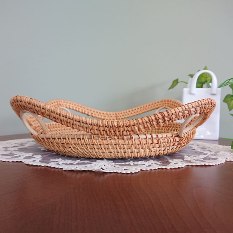 ラタン(籐) 透かし編みトレー - 新品 - | FUJIWAKAYAMA
