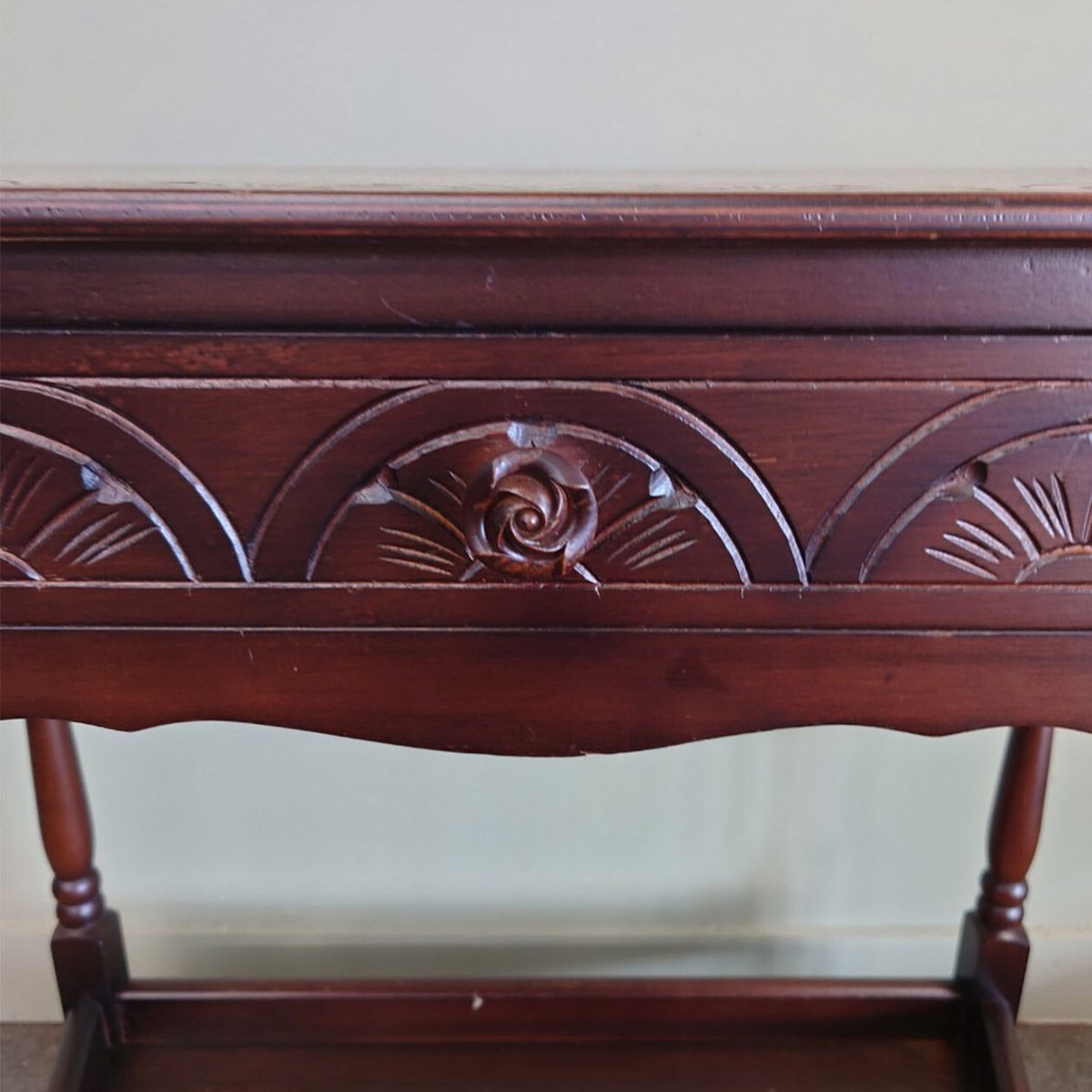 イタリア 象嵌 コンソール W90cm 引き出し付き 花台 コンソール