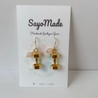 スポーツアクセサリー　ダンベル　ピアス（フック）　ゴールド