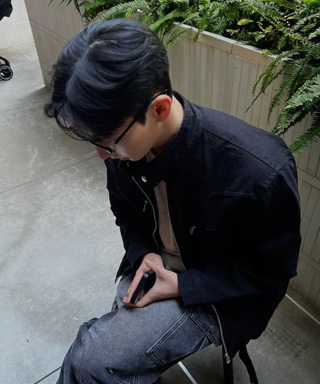 (premium select)round slit biker jacket