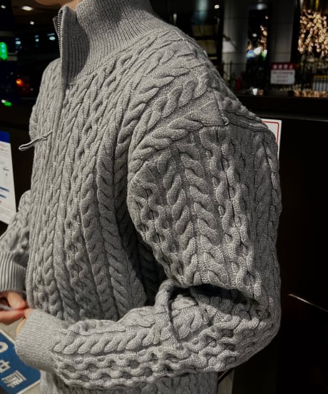 Fisherman knit zipup