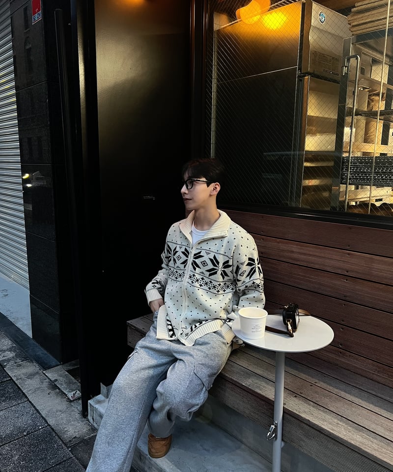 Nordic zipup knit | 韓国現地メンズカジュアルAttract Lite