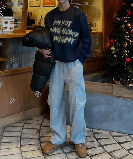 lettering jaggy knit