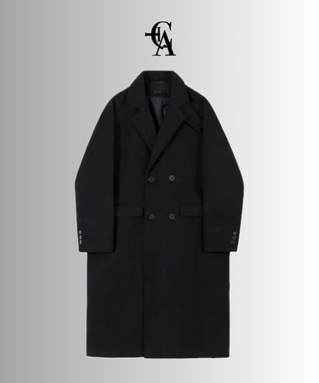 (送料無料)2way High-Neck Black Coat