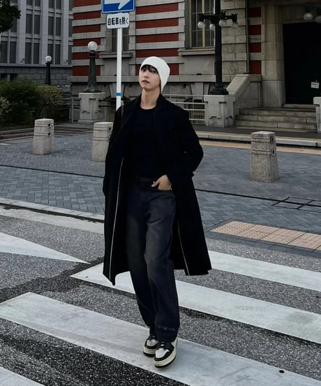 (送料無料)2way High-Neck Black Coat