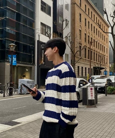 (2color)Mirage round knit
