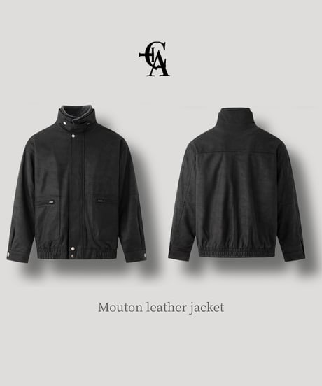 Mouton leather jacket