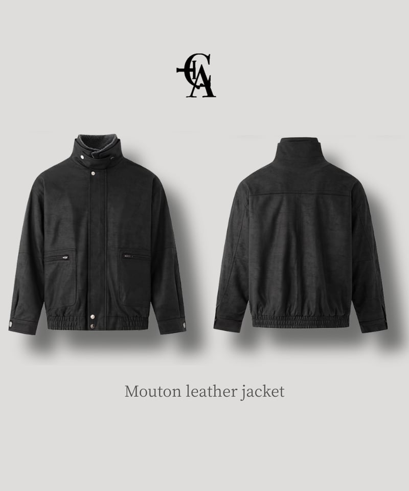 Mouton leather jacket | 韓国現地メンズカジュアルAttract Lite
