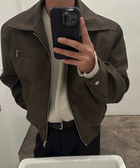 Grac zipper leather jacket