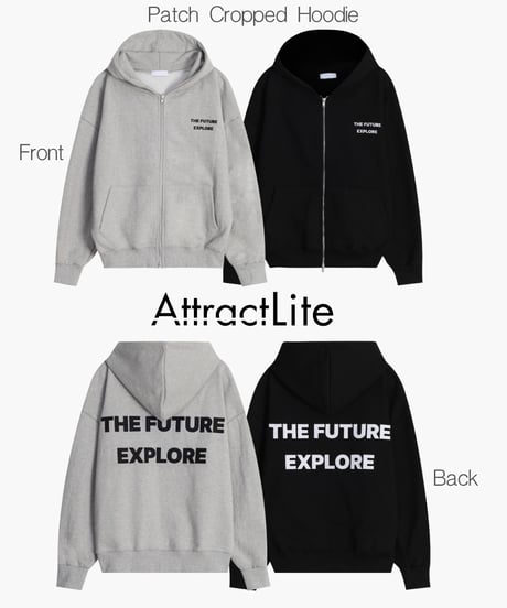 Patch Cropped Hoodie