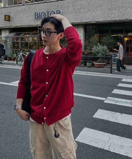 Burgundy round cardigan
