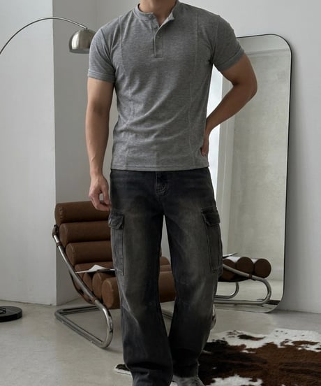 Henley neck stretch T