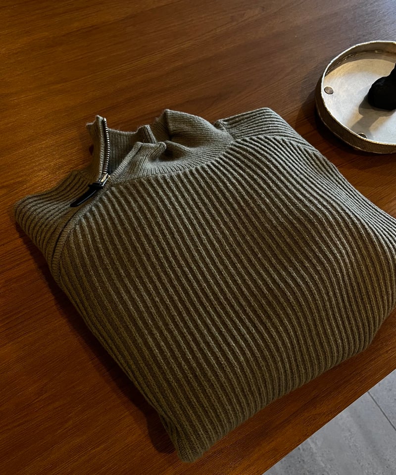 premium select)+4cm middle neck zipper knit |