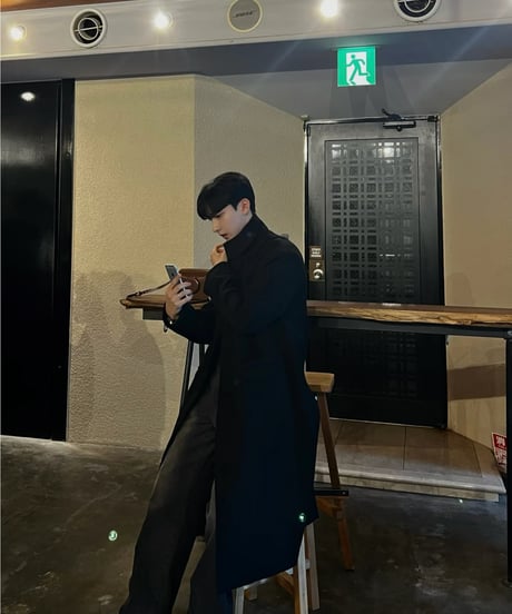 (送料無料)2way High-Neck Black Coat