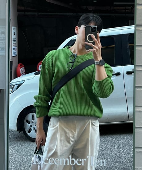 (2color)over v knit