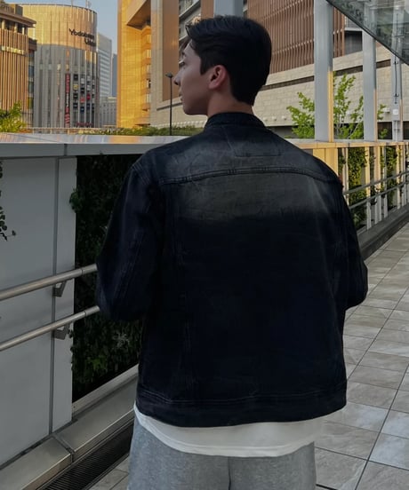 Western round denim jacket