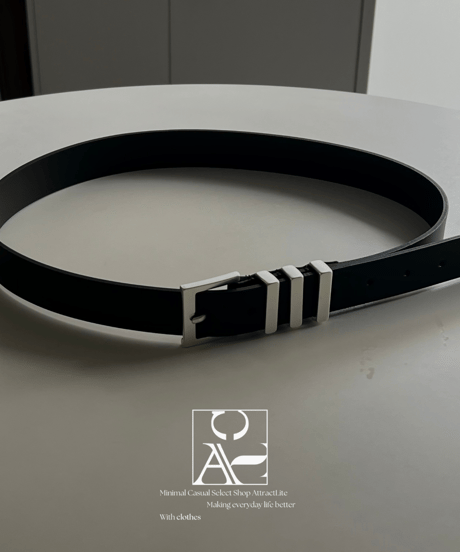 （real leather）trios buckle belt