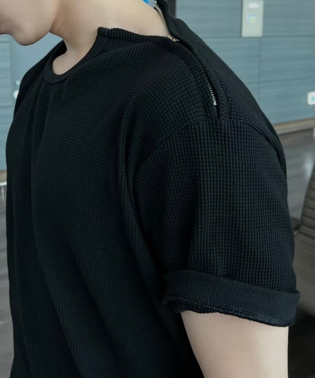 (premium select)Waffle Shoulder Zip-up T