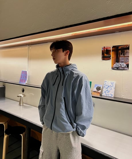 triple zipper nylon hoodie