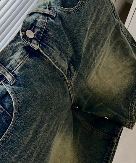 (premium select)Banding harf denim pants