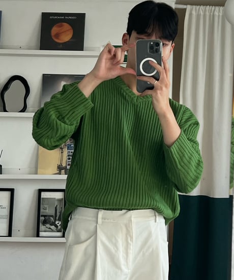 (2color)over v knit