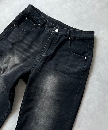 Wide wash up denim