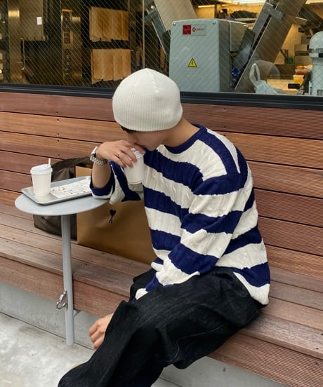 (2color)Mirage round knit