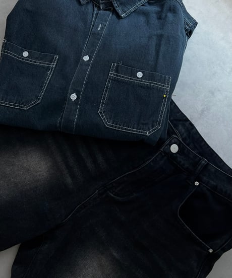 Stitch denim shirt