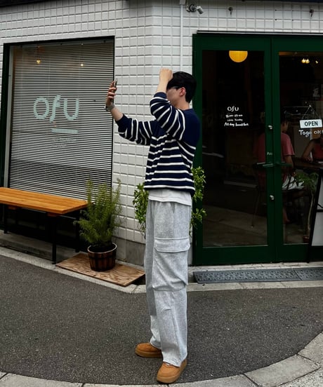 Border harf zip knit