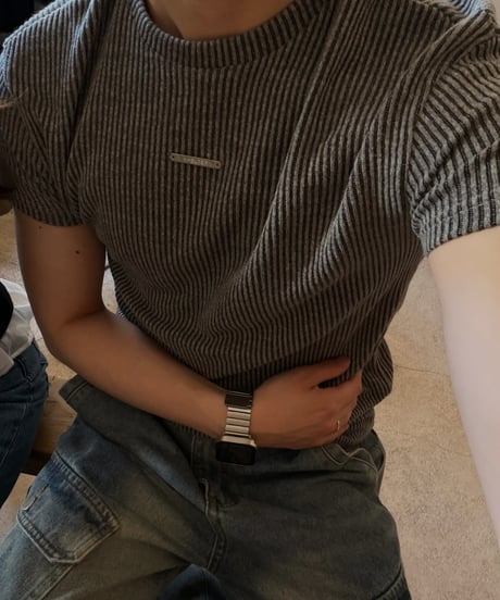 （premiumselect）Ribbed Tencel Muscle-Fit Knit Tee
