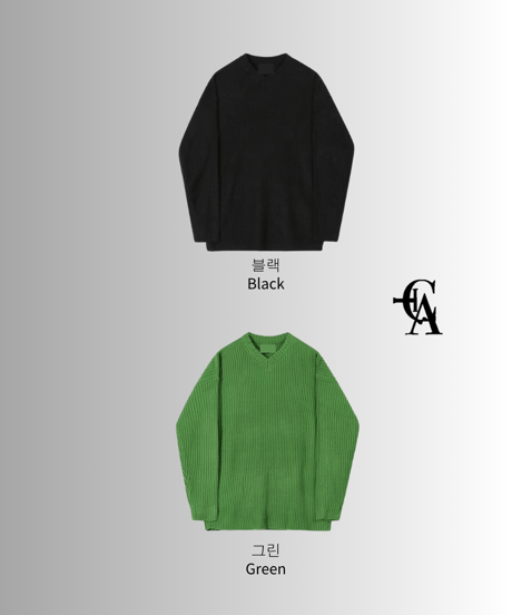 (2color)over v knit