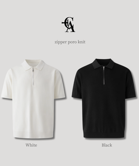 zipper poro knit