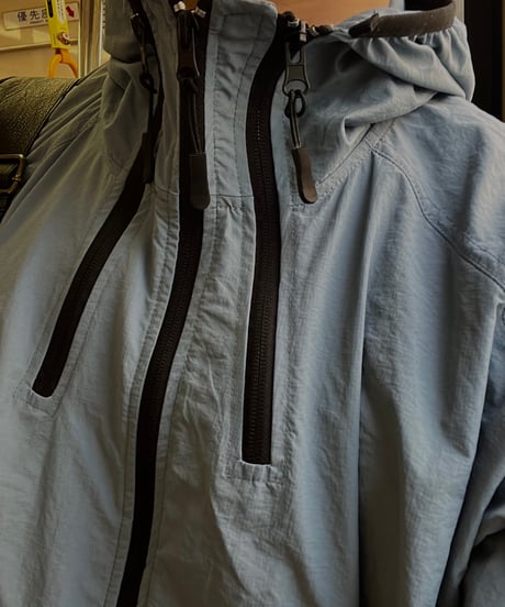 triple zipper nylon hoodie