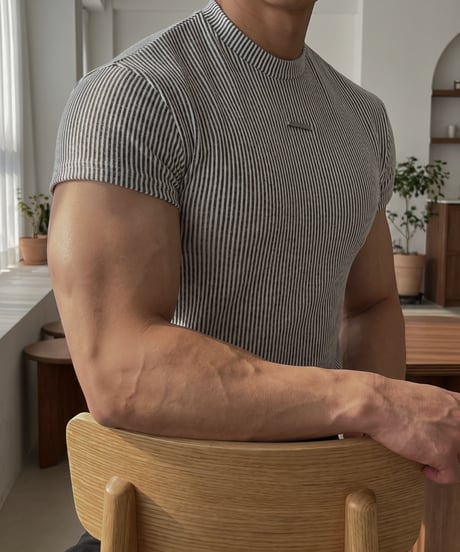 （premiumselect）Ribbed Tencel Muscle-Fit Knit Tee