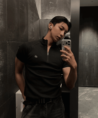 Half Zip Ribbed T