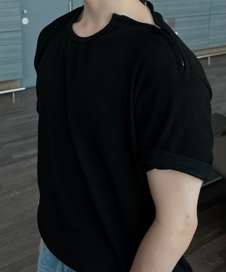 (premium select)Waffle Shoulder Zip-up T