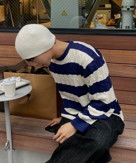 (2color)Mirage round knit