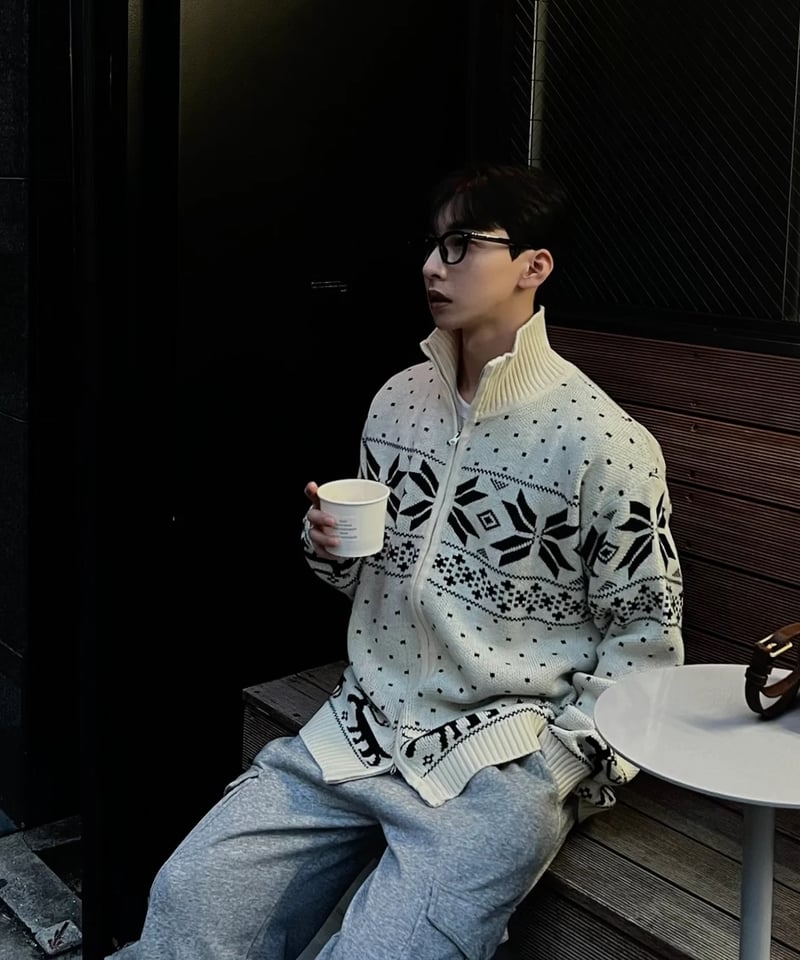 Nordic zipup knit | 韓国現地メンズカジュアルAttract Lite