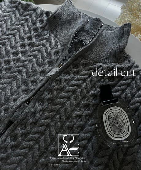 Fisherman knit zipup