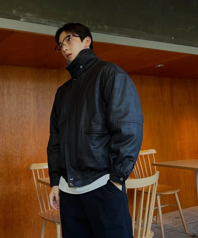 Mouton leather jacket | 韓国現地メンズカジュアルAttract Lite