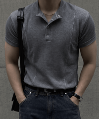 Henley neck stretch T
