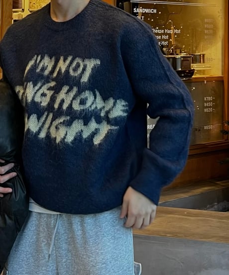 lettering jaggy knit
