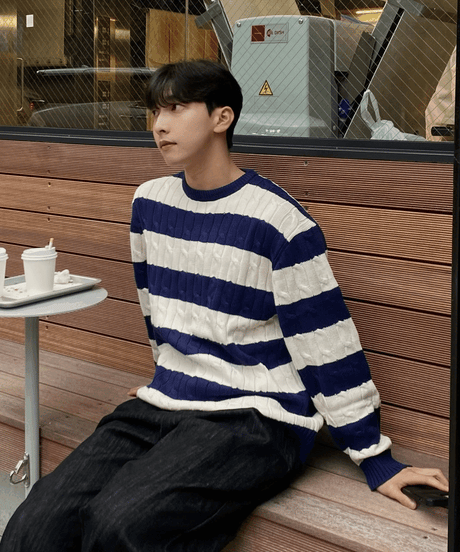(2color)Mirage round knit