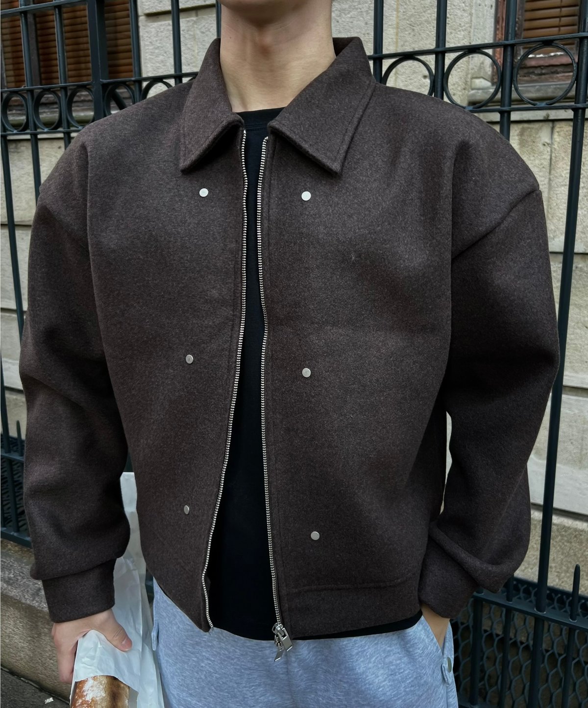 premium select)rivet wool cropped jacket | 韓国現