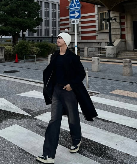 (送料無料)2way High-Neck Black Coat