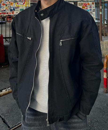 (premium select)round slit biker jacket