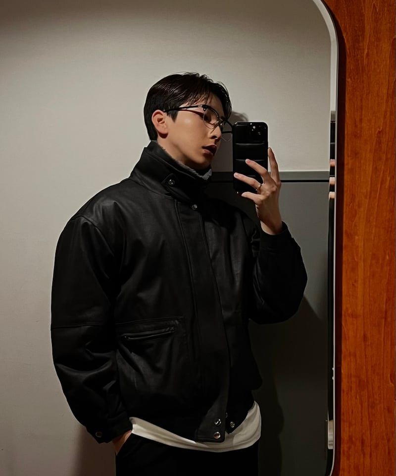 Mouton leather jacket | 韓国現地メンズカジュアルAttract Lite