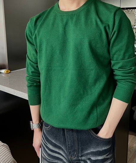 (3color)Cashmere like round knit