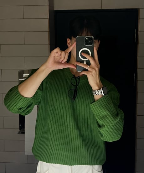 (2color)over v knit