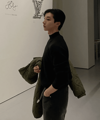 (2color)Muscle T neck knit